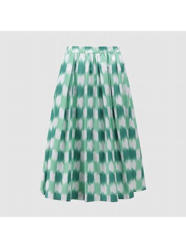 Print Back Elastic Waist Pleated Midi Skirt [] (NADF7-WQS310_375) - comgen - Modalova