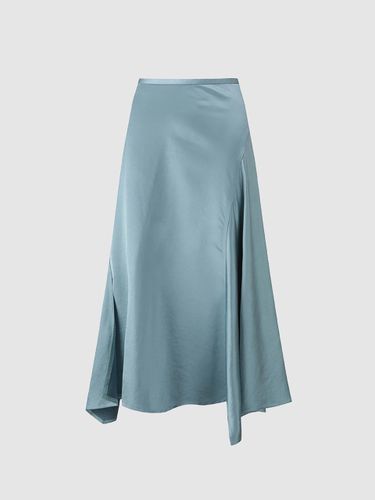 Asymmetric Silky Long Satin Skirt [] (NADF7-WQS320_520) - comgen - Modalova