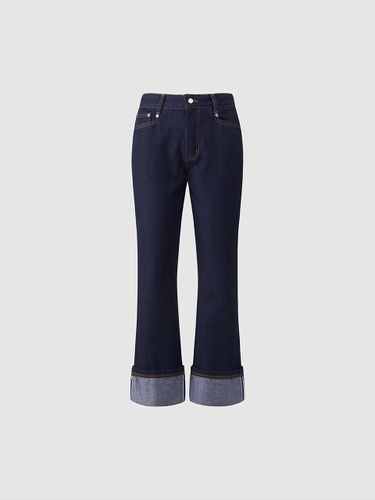 Non-fade Turn-up Slim Straight Denim Pants (NADF8-WDP530_700) - comgen - Modalova