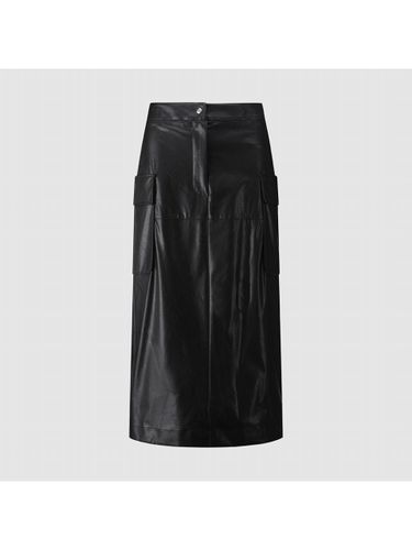 Eco Leather Ankle Length H-Line Elastic Waist Skirt (NADF8-WQS520_450) - comgen - Modalova