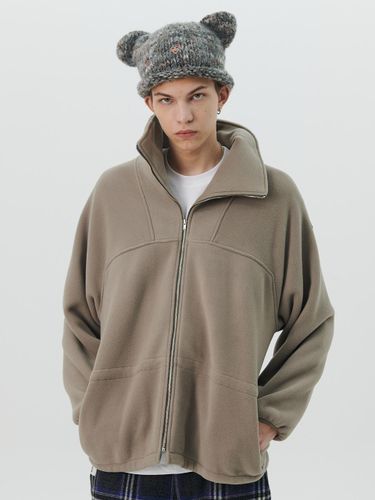 Double-faced Semi-overfit Fleece Zip-up Parka [Grey] - beyondcloset - Modalova