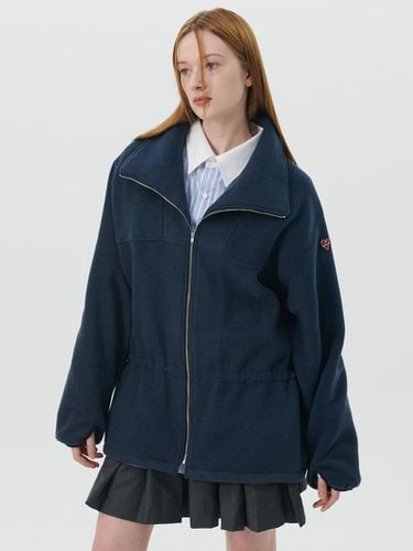 Double-faced Semi-overfit Fleece Zip-up Parka [Navy] - beyondcloset - Modalova