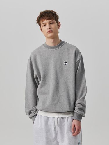 Organic Cotton Patch Logo Sweatshirt [Grey] - beyondcloset - Modalova