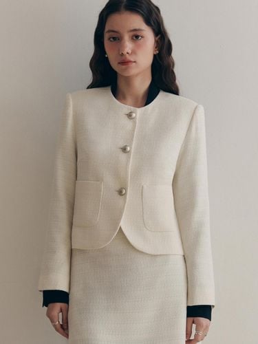 Creamy Tweed Structured Jacket [] - ZEROSTREET - Modalova