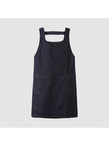 Sleeveless Square Neck Denim Dress (NADU5-WOP550_700) - comgen - Modalova