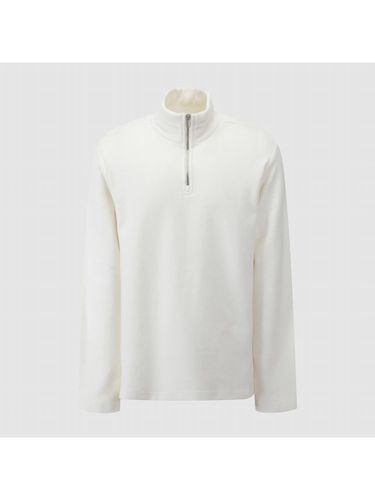 Half-Zip High Neck Cotton Long Sleeve Top (NADW0-MKL010_100) - comgen - Modalova