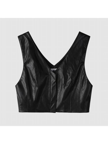 Leather Crop Zipper Bustier Top (NADW9-WRC301_450) - comgen - Modalova