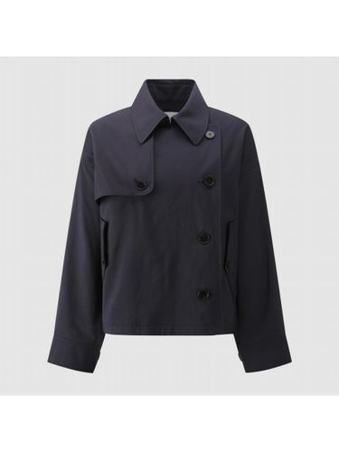 Round Shape Modified Short Trench Coat [Navy] - comgen - Modalova