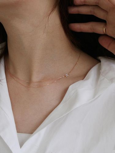 K Gold Layered Initial Necklace - SINBI - Modalova