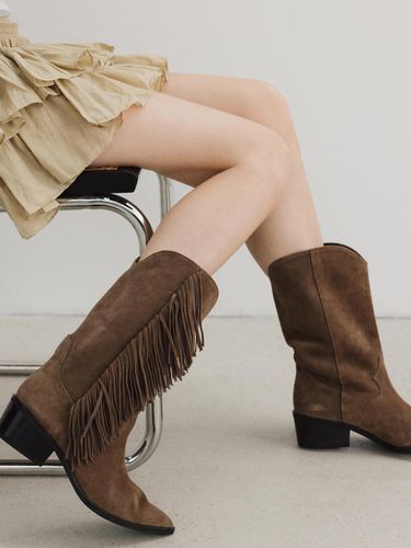 Suede Fringe Western Boot - Loiret - Modalova