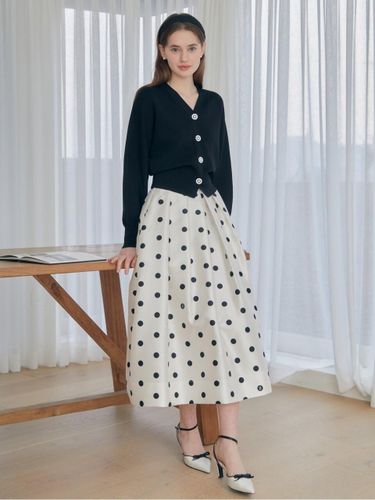 Cotton Ribbon Detail Flare Pleated Skirt (GR2A0SK211) - JJ JIGOTT - Modalova