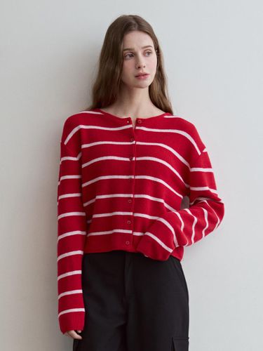 Stripe Cashmere Wool Cardigan [Red] - ODER - Modalova