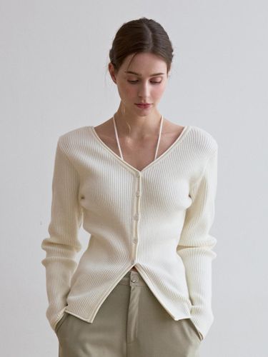 Neck Ribbon Two-Way Versatile Cardigan [Beige] - ODER - Modalova