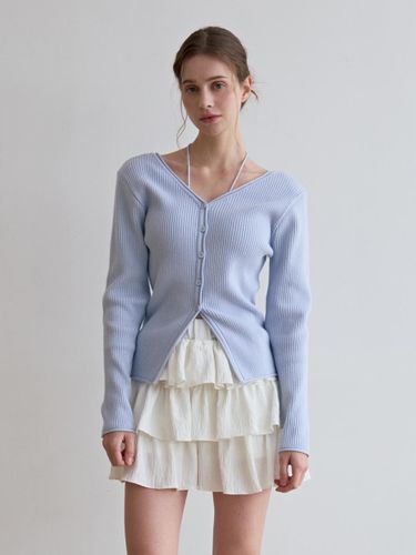 Neck Ribbon Two-way Cardigan [Skyblue] - ODER - Modalova