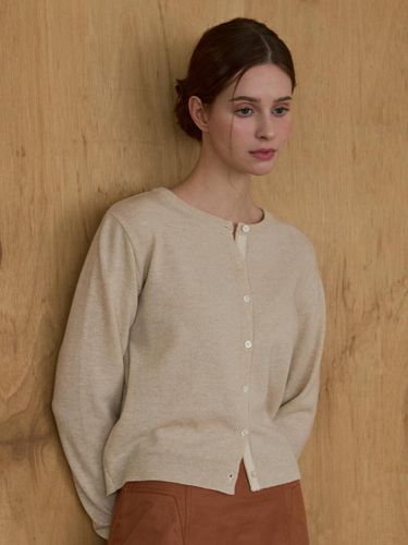 Cashmere Wool Taping Cardigan [Light Brown] - ODER - Modalova