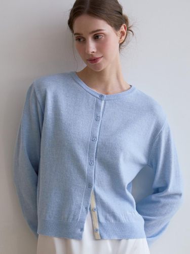 Cashmere Wool Taping Cardigan [Skyblue] - ODER - Modalova