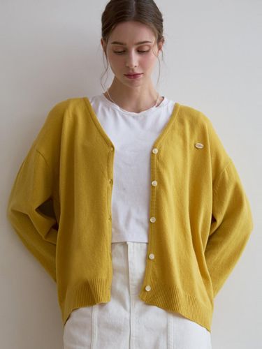 Loose Fit Premium Cashmere Cardigan [Yellow] - ODER - Modalova