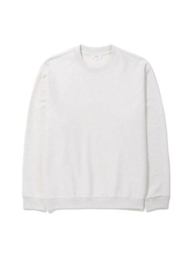 Round Neck Waffle Knit Oversized Sweatshirt (ERTAS25101IVX) - EPIGRAM - Modalova