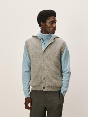 Cashmere Down Full Cardigan Hoody Slim Vest [Melange Grey] (M43MVT011MG) - murray allan - Modalova