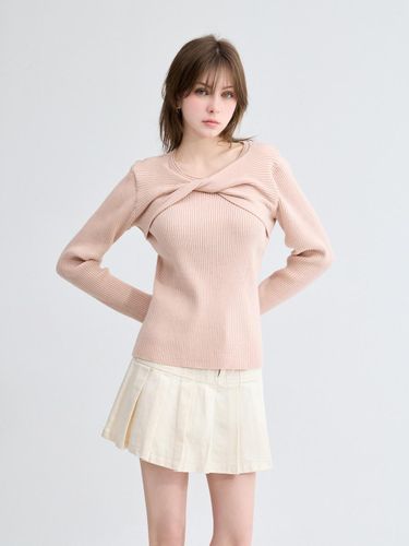 Twist Detail Premium Knitted Top [Beige] - koolkitten - Modalova