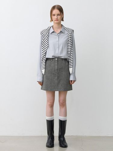 Essential Pigment H-line Wool Mini Skirt (SK-5004) - Atelier Nain - Modalova