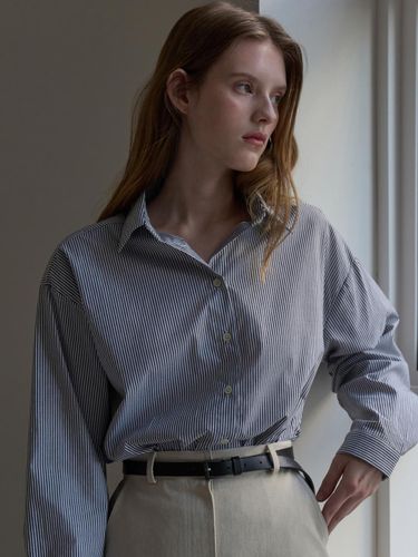 Basic Collar Stripe Cotton Shirt (amr2011) - Amour moier - Modalova