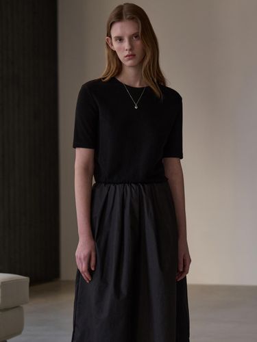 Layered Free-Size Polyester Dress [Black] (amr2019) - Amour moier - Modalova