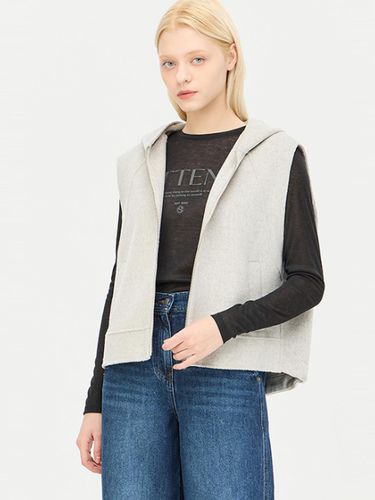 Hooded Wool-Cashmere Zip-Up Vest Coat (SACTE5461LG) - Sisley - Modalova