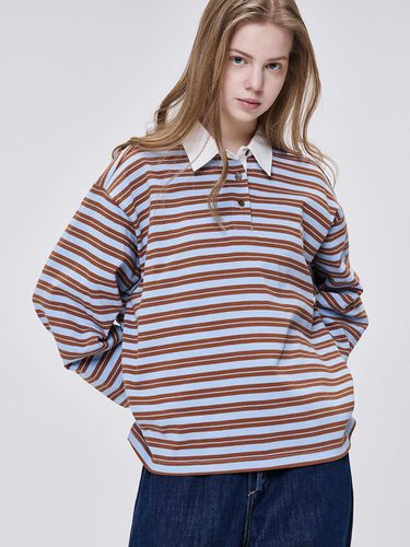 Stripe Collar Cotton Jersey T-shirt [] (5104) - MaLoupe - Modalova