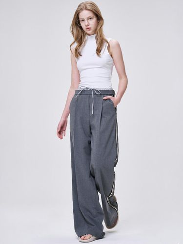 Casual Double Waist Wide Pants [Dark ] (2156) - MaLoupe - Modalova