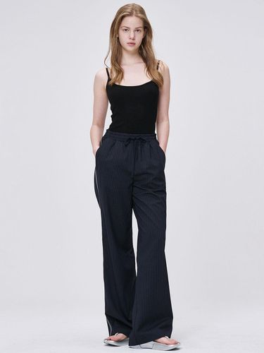 Stripe Elastic Wide Fit Pants [] (2157) - MaLoupe - Modalova