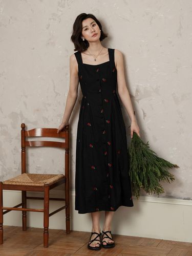 Slim Flowing Seaside Beach Dress [Black] - LANGSON - Modalova