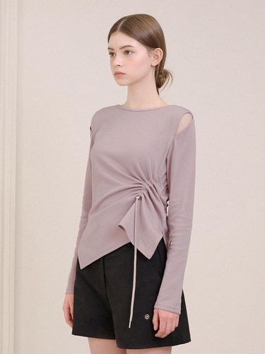 Cut-Out String Long Sleeve T-Shirt - MICANE - Modalova