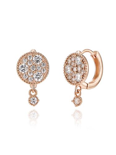 K Cubic Zirconia Drop Round Huggie Earrings (ELGPEE402) - ELLE Jewelry - Modalova