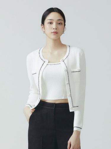 Color Block Slim Fit Rayon Blend Cardigan - IT MICHAA - Modalova