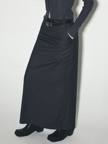 Carrot Maxi Stripe Skirt [Charcoal] - TWEE - Modalova