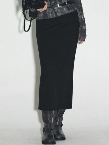 Folding Slit Long Black Skirt - TWEE - Modalova