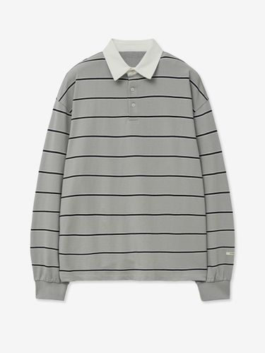 Oversized Stripe Collar T-shirt [Gray] (TNTS5E105G2) - TNGT - Modalova