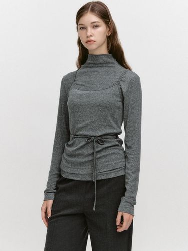 Cowl Neck Long Sleeve Layered T-shirt [] - GRAYDATION - Modalova