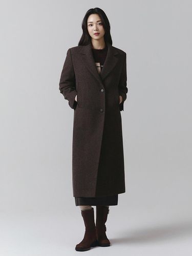 Back Slit Wool Hopsack Long Coat ITOCWHC740 (2COLOR) - IT MICHAA - Modalova