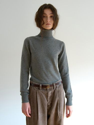 Cashmere Turtleneck Sweater [Gray] - THINK PLANT - Modalova