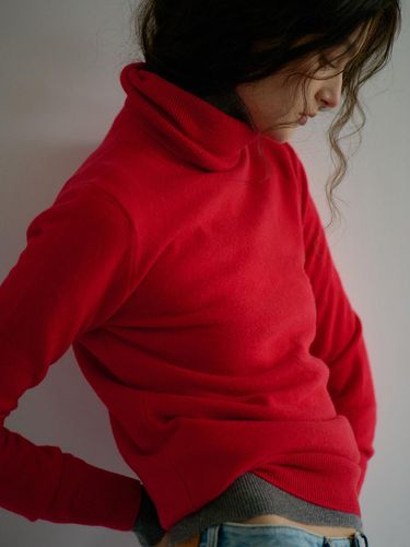 Cashmere Turtleneck Sweater [Red] - THINK PLANT - Modalova