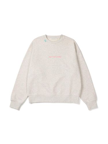 Mini Logo Cotton Premium Sweatshirt [Oat Grey] - INSTANTFUNK - Modalova