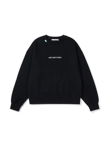 Cotton Minimal Logo Sweatshirt [Black] - INSTANTFUNK - Modalova