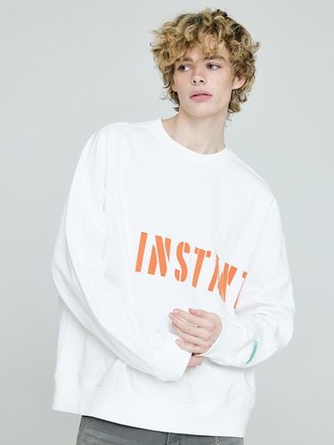 Logo Crewneck Sweatshirt [White] - INSTANTFUNK - Modalova