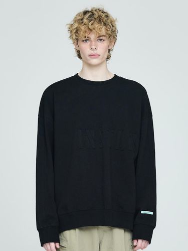 Oversized Cotton Logo Sweatshirt [Black] - INSTANTFUNK - Modalova