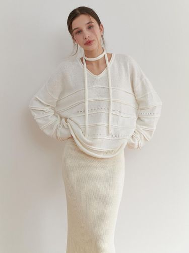 Overfit V-neck Cotton Knit [Beige] - RE_L - Modalova