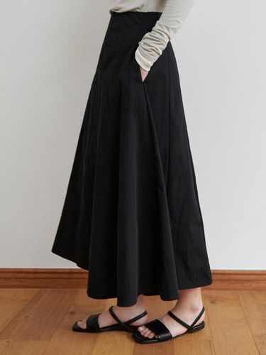 Maxi Cotton-Nylon Flare Skirt [Black] - RE_L - Modalova