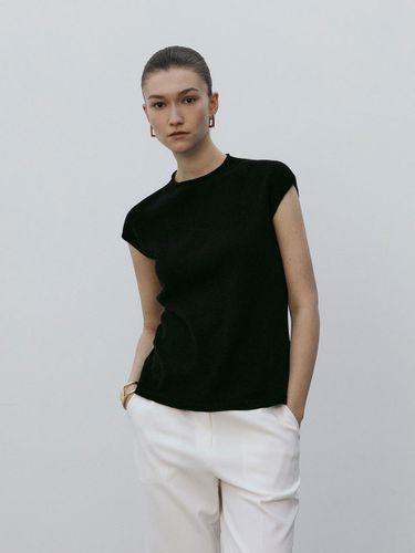 Cashmere Mock Neck Sleeveless Knit Top [Black] - Mare di mari - Modalova