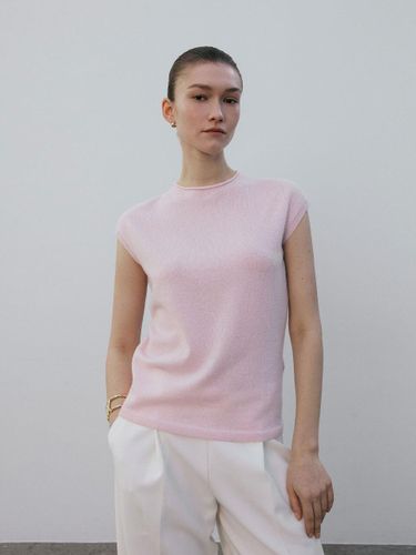 Cashmere Mock Neck Sleeveless Knit Top [Light Pink] - Mare di mari - Modalova